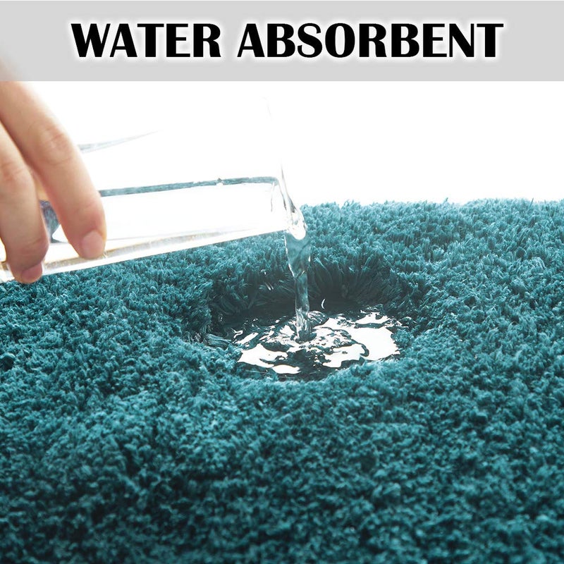 Suchtale Large Bathroom Rug Extra Soft and Absorbent Shaggy Bath Mat Machine Washable Microfiber Bathroom Non Slip Mat for Bath Floor Mats - Rubber Back (24 x 60 Teal) - Image 5